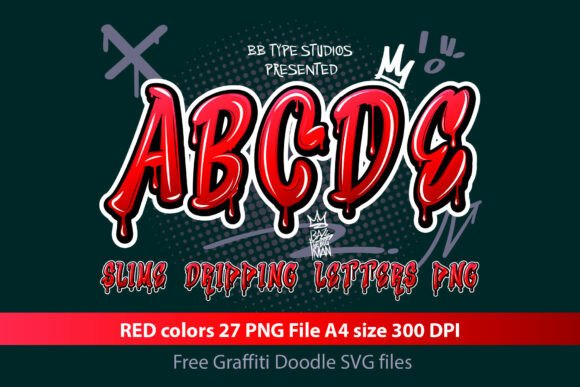 Download Slime Dripping Red a-Z Letters PNG - Premium Bundle